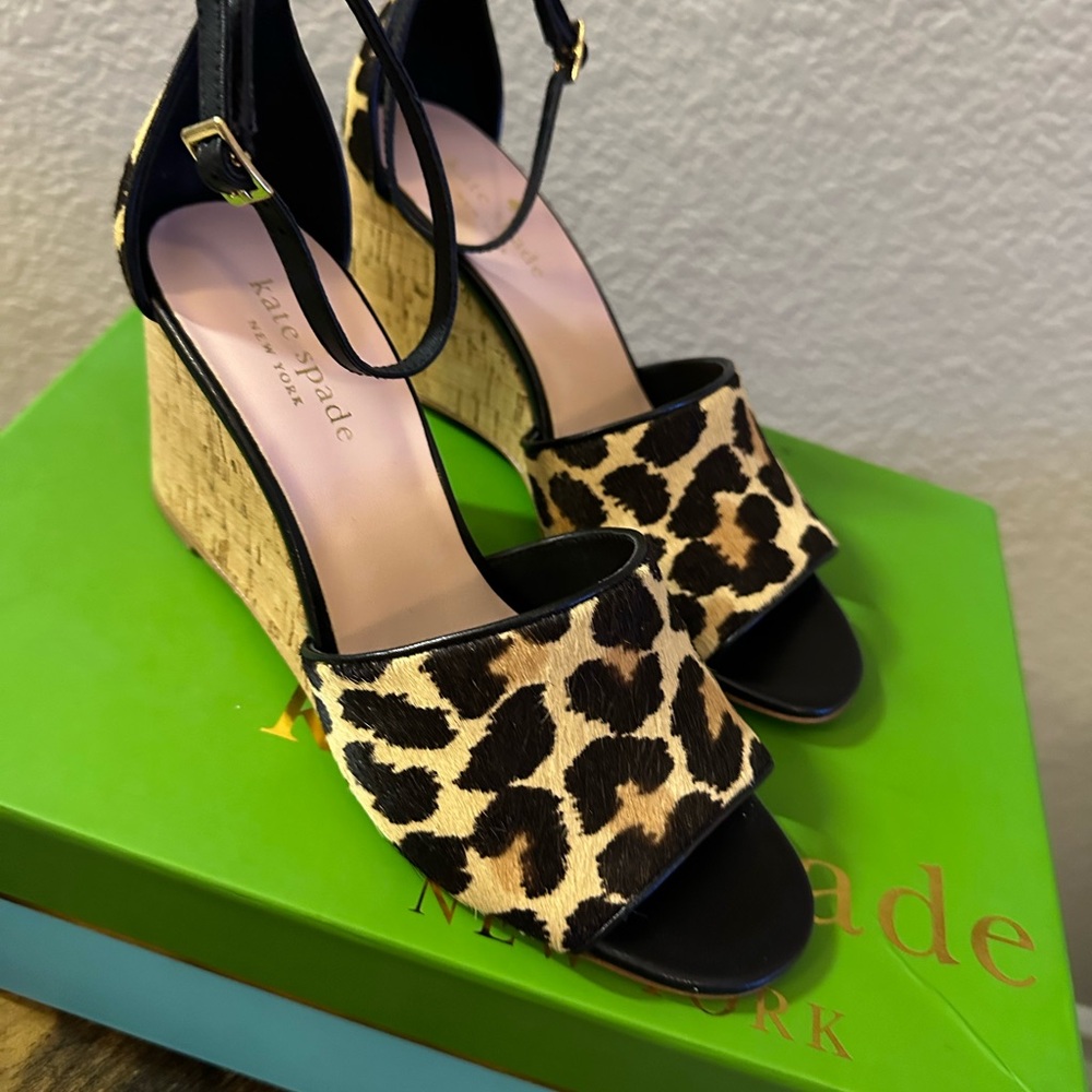 kate spade Leopard Print Wedges